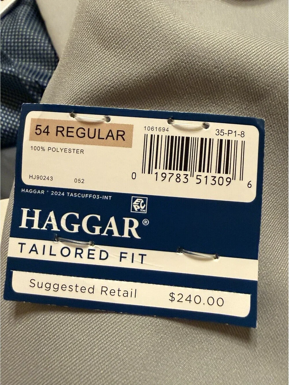Haggar Active Series Tailored Fit Blazer Men’s Size 54R Light Grey